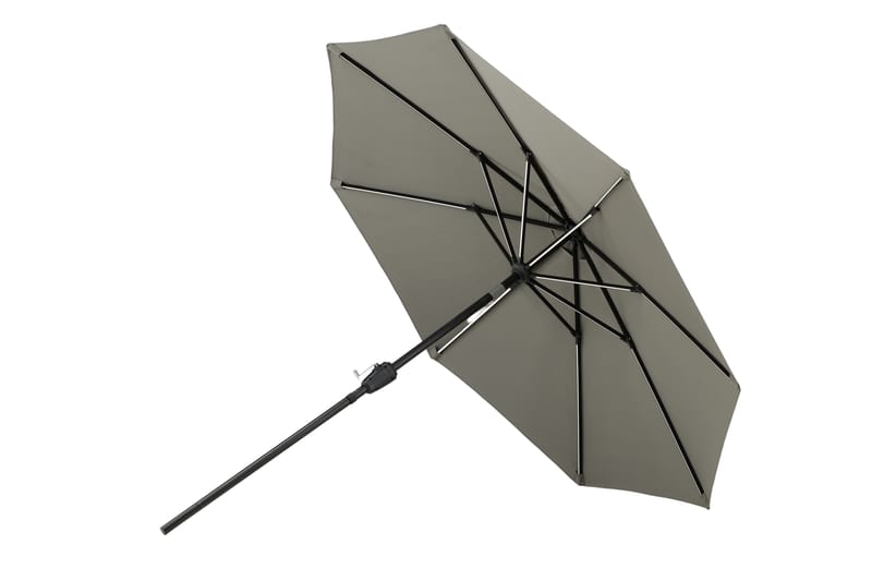 Sabal Parasol 270 cm med LED - Grå - Havemøbler - Solafskærmning - Parasoller