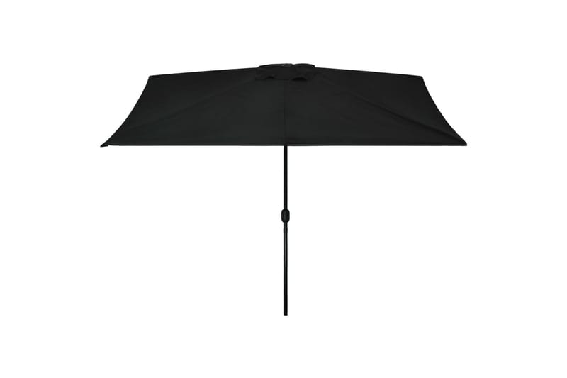 Udendørs Parasol Med Metalstang 300 X 200 cm Sort - Sort - Havemøbler - Solafskærmning - Parasoller