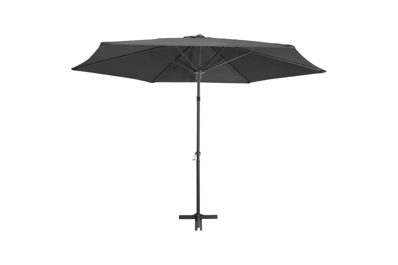 udendørs parasol med stålstang 300 x 250 cm antracitgrå - Grå - Havemøbler - Solafskærmning - Parasoller