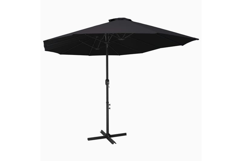 udendørs parasol med aluminiumsstang 460 x 270 cm sort - Sort - Havemøbler - Solafskærmning - Parasoller