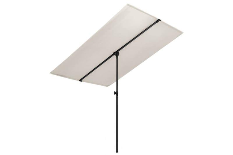 Udendørs Parasol med Aluminiumsstang 180x130 cm Sandfarvet - Hvid - Havemøbler - Solafskærmning - Parasoller