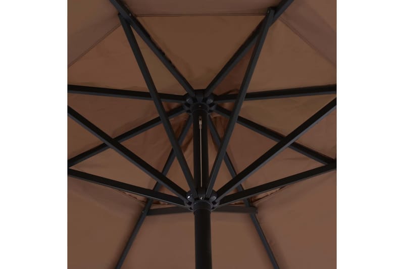 Udendørs Parasol Med Aluminiumsstang 500 Cm Gråbrun - Brun - Parasoller
