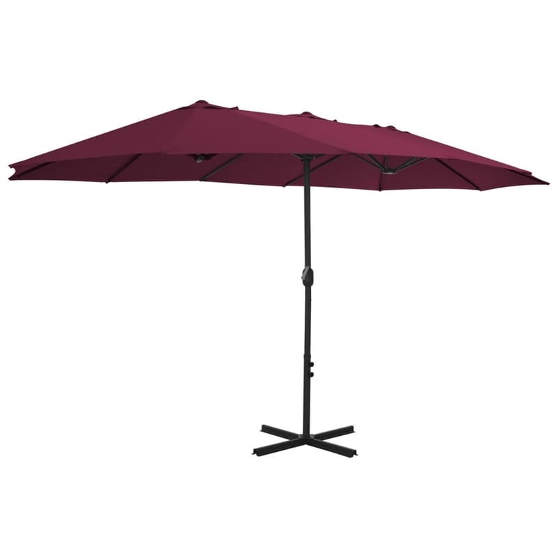 Udendørs Parasol m Aluminiumsstang 460 X 270 Cm Bordeauxrød - Rød - Havemøbler - Solafskærmning - Parasoller