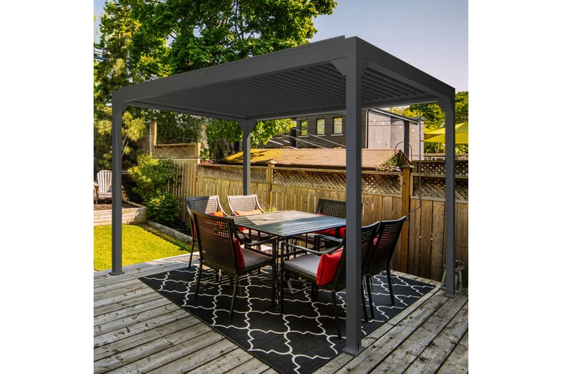 Pergola Premium Åbningsbare lameller - Grå - Havemøbler - Solafskærmning - Pergola