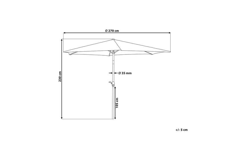 Sanarica Parasol 270x270 cm Rund - Beige/Grå - Havemøbler - Solafskærmning - Parasoller