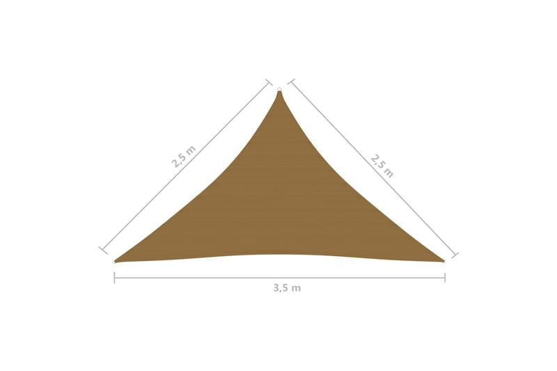 solsejl 160 g/m² 2,5x2,5x3,5 m HDPE gråbrun - Gråbrun - Havemøbler - Solafskærmning - Solsejl