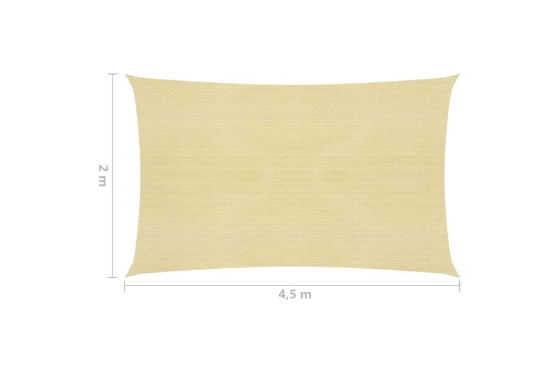 solsejl 160 g/m² 2x4,5 m HDPE beige - Beige - Havemøbler - Solafskærmning - Solsejl