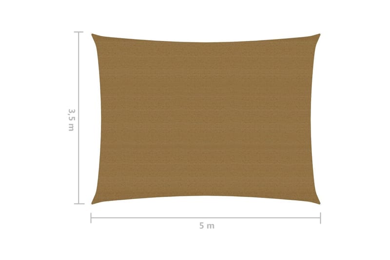 solsejl 160 g/m² 3,5x5 m HDPE gråbrun - Gråbrun - Havemøbler - Solafskærmning - Solsejl