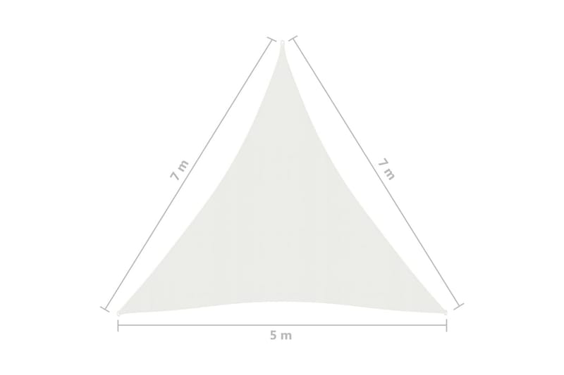 Solsejl 160 g/m² 5x7x7 m hdpe hvid - Hvid - Havemøbler - Solafskærmning - Solsejl