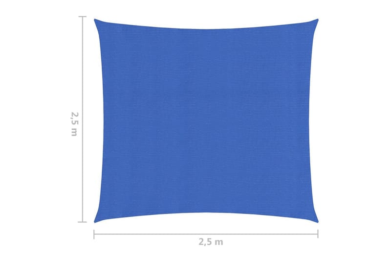 solsejl 2,5x2,5 m 160 g/m² HDPE blå - Blå - Havemøbler - Solafskærmning - Solsejl