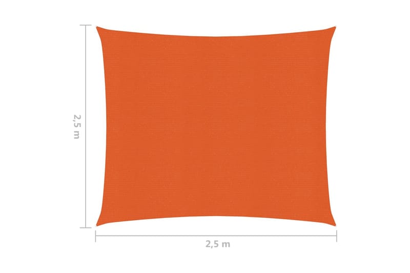 solsejl 2,5x2,5 m 160 g/m² HDPE orange - Orange - Havemøbler - Solafskærmning - Solsejl