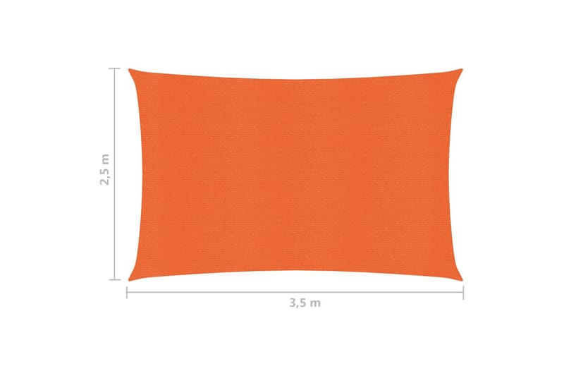 solsejl 2,5x3,5 m 160 g/m² HDPE orange - Orange - Havemøbler - Solafskærmning - Solsejl