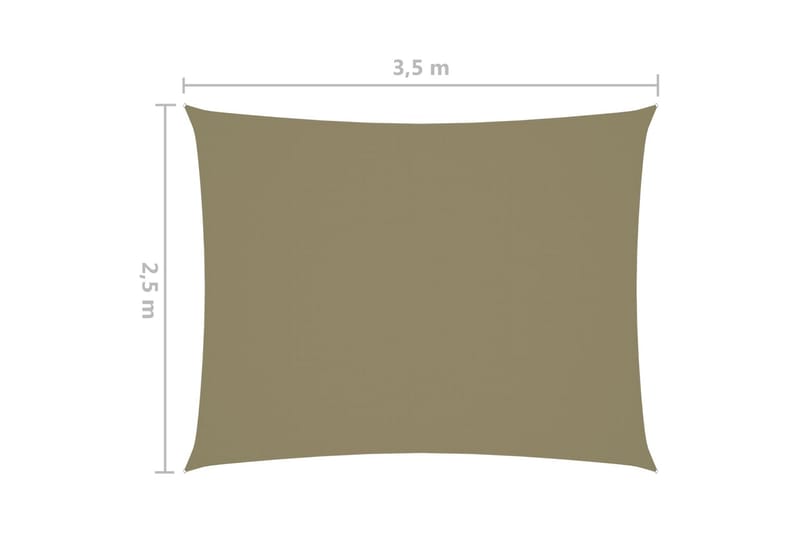 solsejl 2,5x3,5 m rektangulær oxfordstof beige - Beige - Havemøbler - Solafskærmning - Solsejl