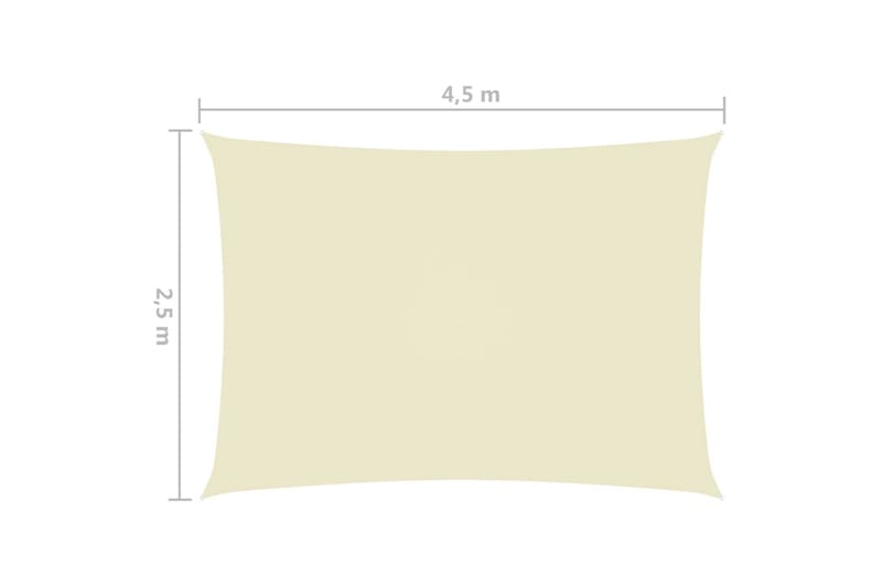 solsejl 2,5x4,5 m rektangulær oxfordstof cremefarvet - Creme - Havemøbler - Solafskærmning - Solsejl