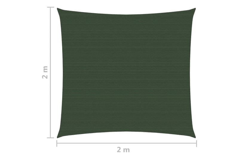 Solsejl 2x2 m 160 g/m² hdpe mørkegrøn - Grøn - Havemøbler - Solafskærmning - Solsejl