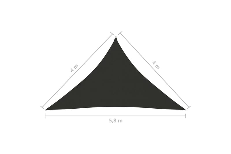 solsejl 4x4x5,8 m oxfordstof trekantet antracitgrå - Antracit - Havemøbler - Solafskærmning - Solsejl