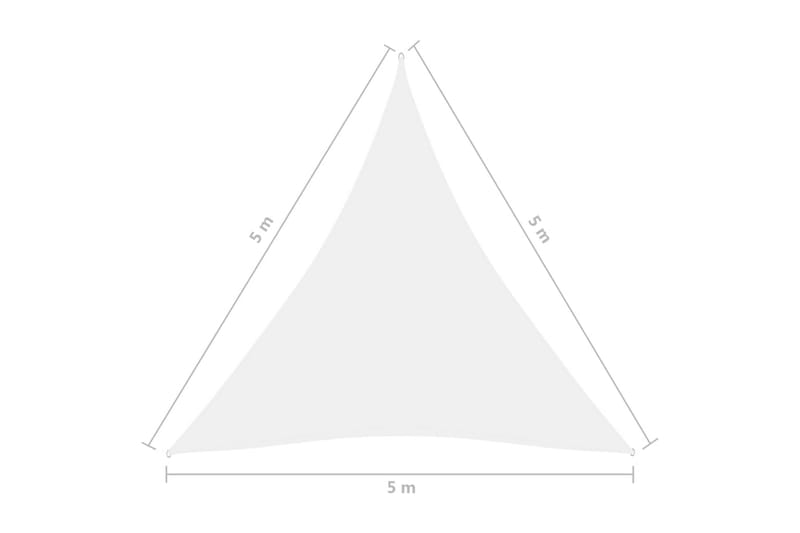 solsejl 5x5x5 m trekantet oxfordstof hvid - Hvid - Havemøbler - Solafskærmning - Solsejl