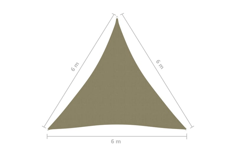 solsejl 6x6x6 m trekantet oxfordstof beige - Beige - Havemøbler - Solafskærmning - Solsejl