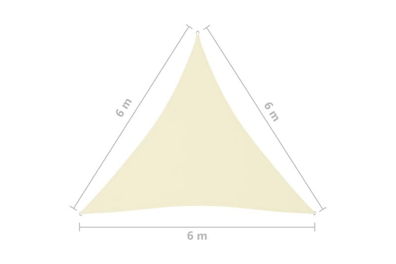 solsejl 6x6x6 m trekantet oxfordstof cremefarvet - Creme - Havemøbler - Solafskærmning - Solsejl