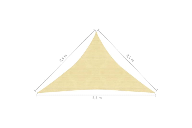 solsejl 160 g/m² 2,5x2,5x3,5 m HDPE beige - Beige - Havemøbler - Solafskærmning - Solsejl