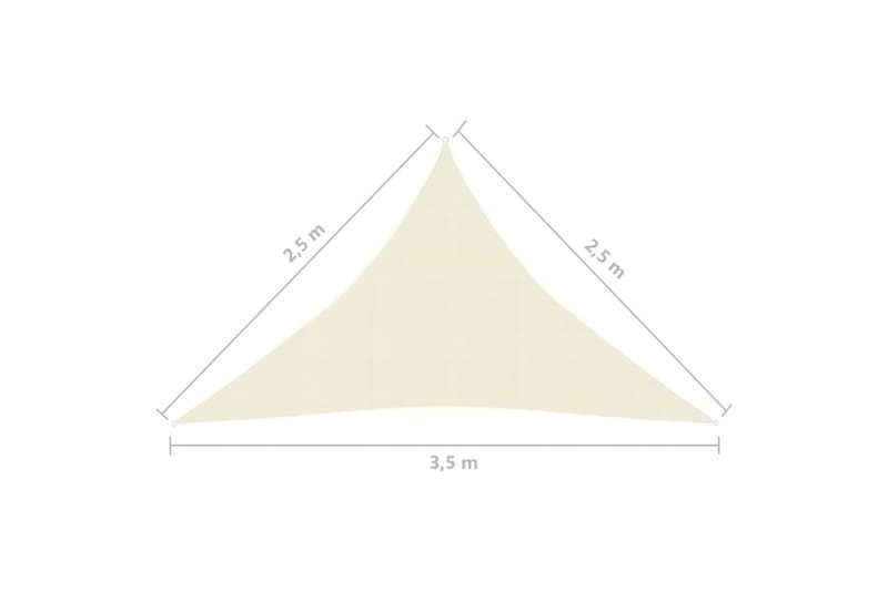 Solsejl 160 g/m² 2,5x2,5x3,5 m Hdpe Cremefarvet - Creme - Havemøbler - Solafskærmning - Solsejl