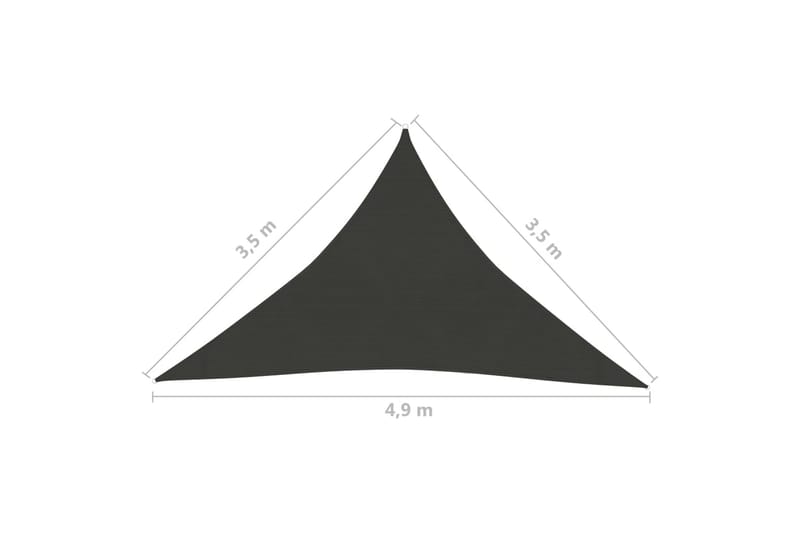 Solsejl 160 g/m² 3,5x3,5x4,9 m hdpe antracitgrå - Antracit - Havemøbler - Solafskærmning - Solsejl