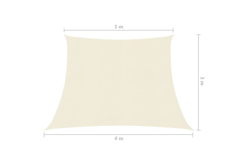 solsejl 160 g/m² 3/4x3 m HDPE cremefarvet - Creme - Havemøbler - Solafskærmning - Solsejl