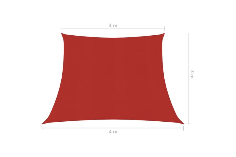 Solsejl 160 g/m² 3/4x3 m Hdpe Rød - Rød - Havemøbler - Solafskærmning - Solsejl