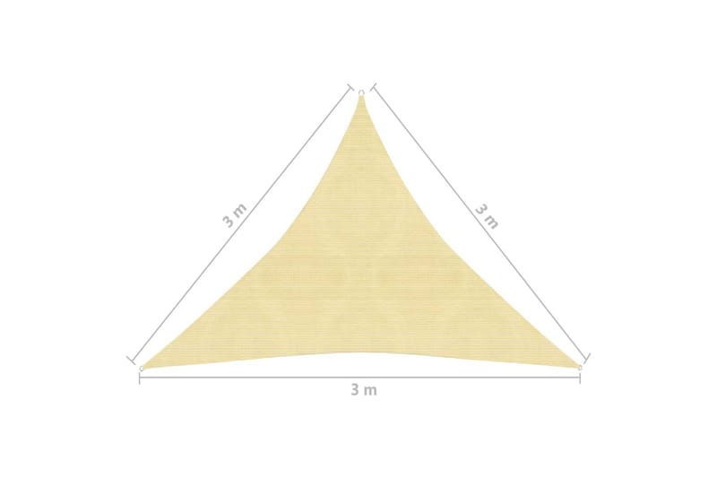 solsejl 160 g/m² 3x3x3 m HDPE beige - Beige - Havemøbler - Solafskærmning - Solsejl