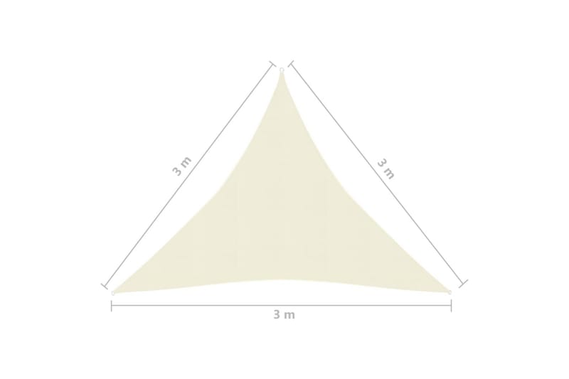 Solsejl 160 g/m² 3x3x3 m hdpe cremefarvet - Creme - Havemøbler - Solafskærmning - Solsejl