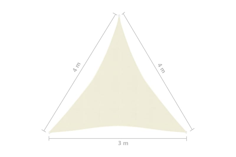 Solsejl 160 g/m² 3x4x4 m Hdpe Cremefarvet - Creme - Havemøbler - Solafskærmning - Solsejl