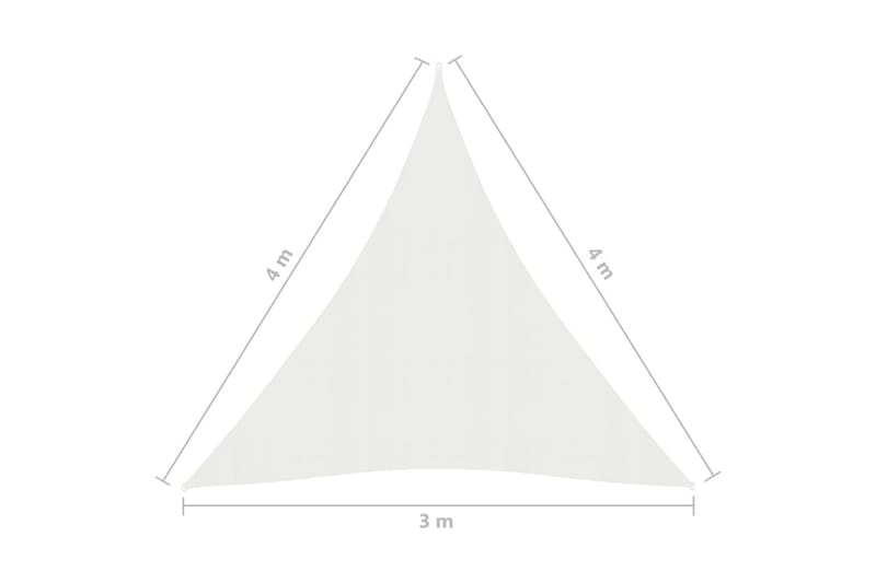 Solsejl 160 g/m² 3x4x4 m Hdpe Hvid - Hvid - Havemøbler - Solafskærmning - Solsejl