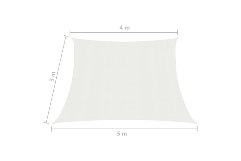 Solsejl 160 g/m² 4/5x3 m hdpe hvid - Hvid - Havemøbler - Solafskærmning - Solsejl