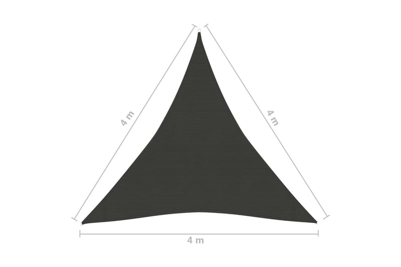 solsejl 160 g/m² 4x4x4 m HDPE antracitgrå - Antracit - Havemøbler - Solafskærmning - Solsejl