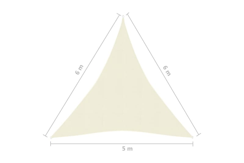 Solsejl 160 g/m² 5x6x6 m Hdpe Cremefarvet - Creme - Havemøbler - Solafskærmning - Solsejl