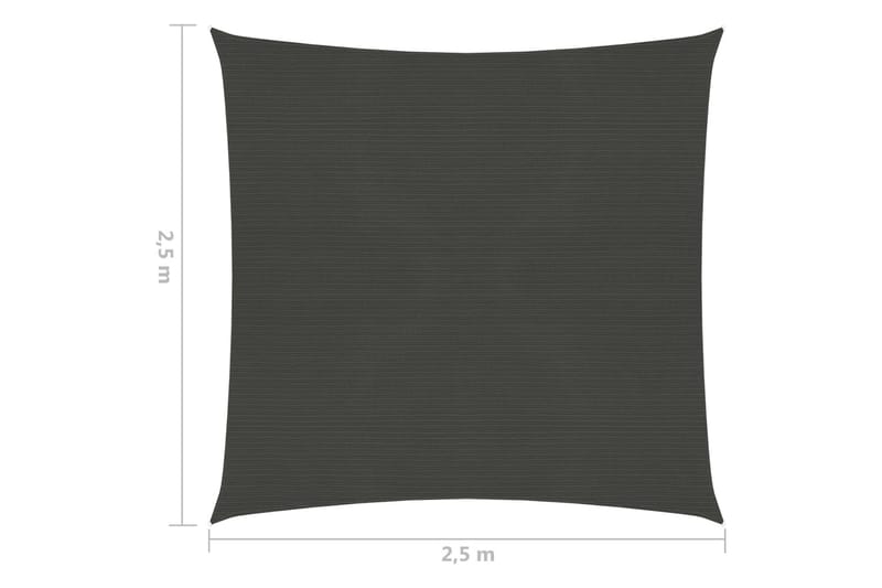 Solsejl 2,5x2,5 m 160 g/m² hdpe antracitgrå - Antracit - Havemøbler - Solafskærmning - Solsejl