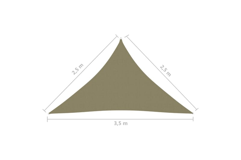 solsejl 2,5x2,5x3,5 m trekantet oxfordstof beige - Beige - Havemøbler - Solafskærmning - Solsejl