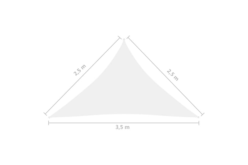 solsejl 2,5x2,5x3,5 m trekantet oxfordstof hvid - Hvid - Havemøbler - Solafskærmning - Solsejl