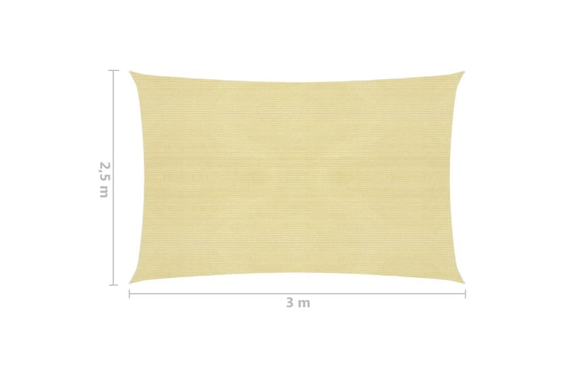 solsejl 2,5x3 m 160 g/m² HDPE beige - Beige - Havemøbler - Solafskærmning - Solsejl