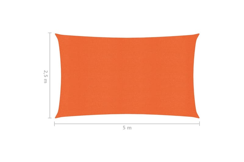 solsejl 2,5x5 m 160 g/m² HDPE orange - Orange - Havemøbler - Solafskærmning - Solsejl