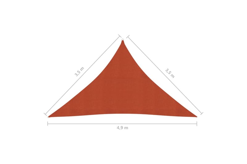 Solsejl 3,5x3,5x4,9 m 160 g/m² Hdpe Terrakotta - Havemøbler - Solafskærmning - Solsejl