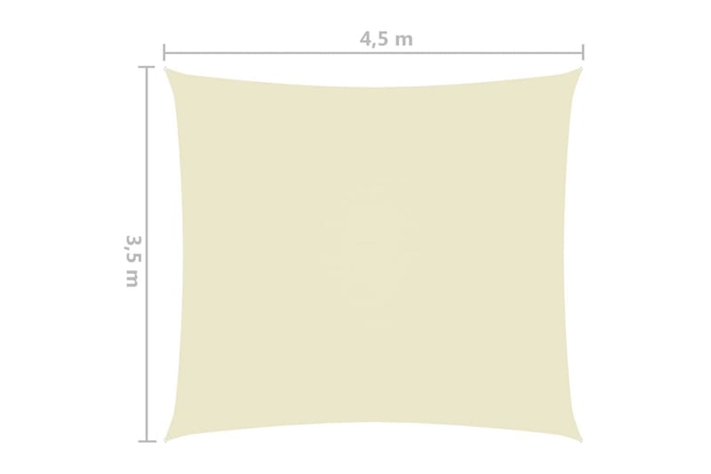 solsejl 3,5x4,5 m rektangulær oxfordstof cremefarvet - Creme - Havemøbler - Solafskærmning - Solsejl