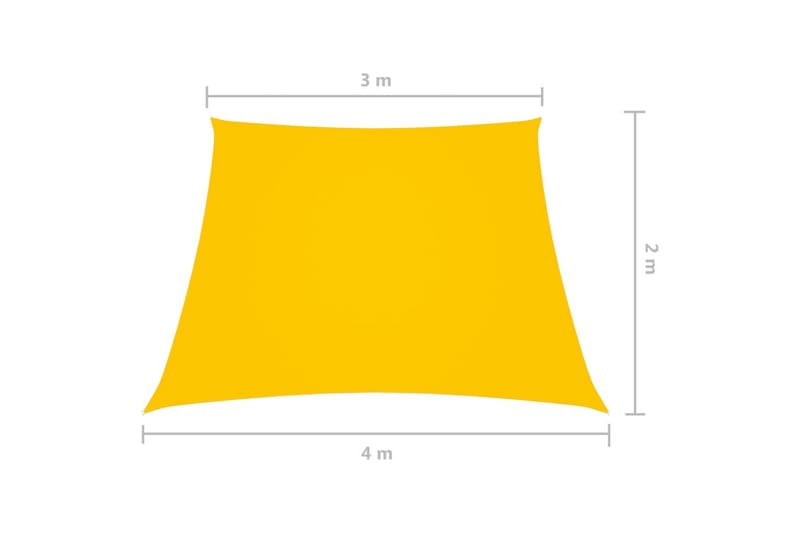 solsejl 3/4x2 m oxfordstof trapezfacon gul - Gul - Havemøbler - Solafskærmning - Solsejl