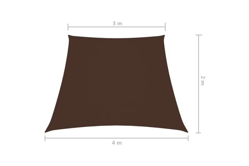 solsejl 3/4x2 m oxfordstof trapezformet brun - Brun - Solsejl