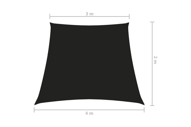 solsejl 3/4x2 m oxfordstof trapezformet sort - Sort - Havemøbler - Solafskærmning - Solsejl