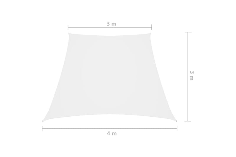 solsejl 3/4x3 m oxfordstof trapezfacon hvid - Hvid - Havemøbler - Solafskærmning - Solsejl