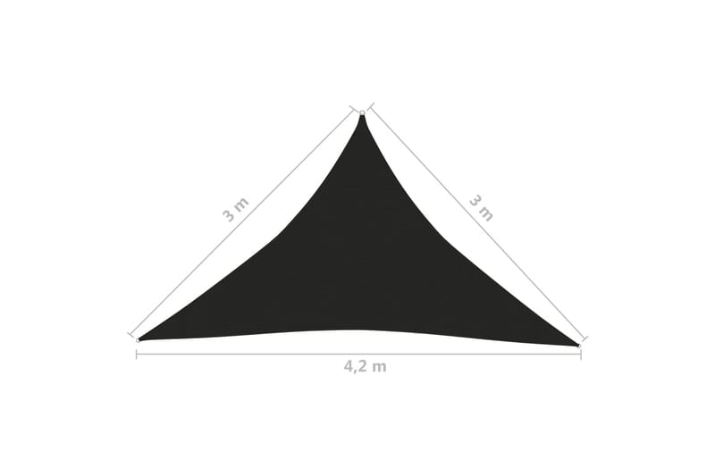 solsejl 3x3x4,2 m 160 g/m² HDPE sort - Sort - Havemøbler - Solafskærmning - Solsejl