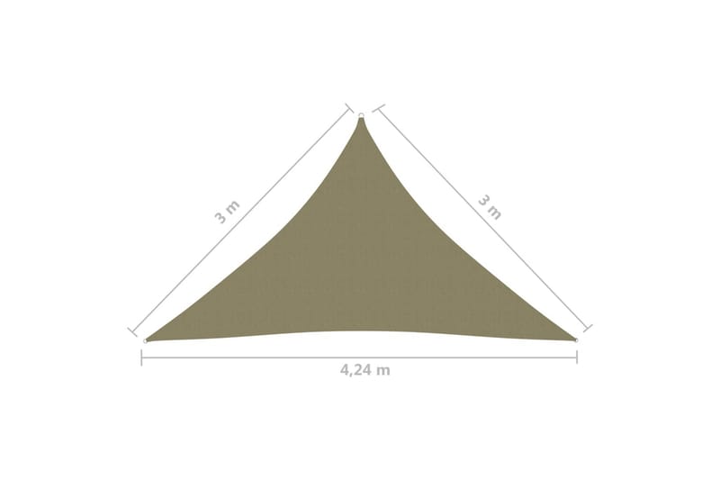 solsejl 3x3x4,24 m trekantet oxfordstof beige - Beige - Havemøbler - Solafskærmning - Solsejl