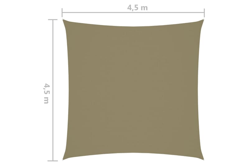 solsejl 4,5x4,5 m firkantet oxfordstof beige - Beige - Havemøbler - Solafskærmning - Solsejl