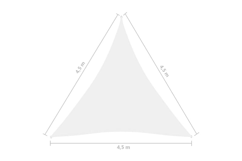 solsejl 4,5x4,5x4,5 m oxfordstof trekantet hvid - Hvid - Havemøbler - Solafskærmning - Solsejl